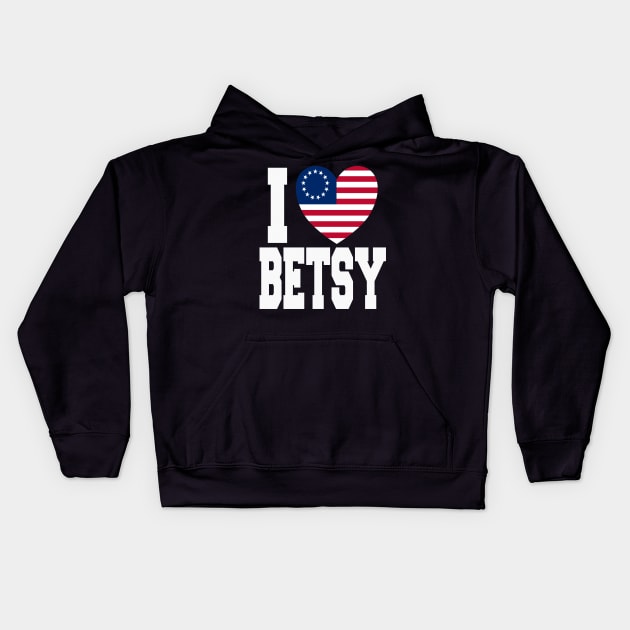 USA Betsy Ross Flag Victory 1776 Kids Hoodie by B89ow